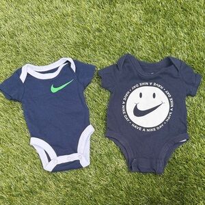 Nike Newborn set of 2 Navy Blue Bodysuit Set/Onesie